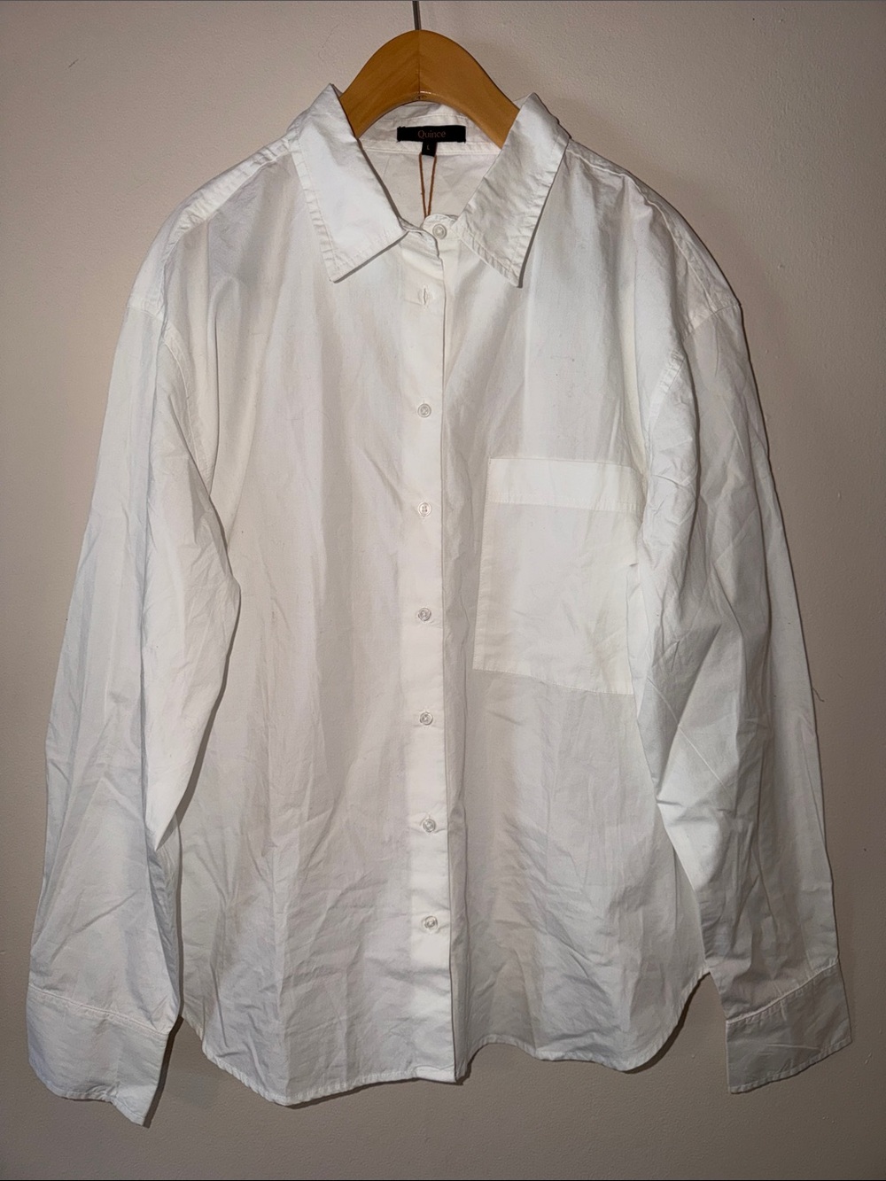 Quince 100% Organic Cotton Poplin Long Sleeve Boyfriend Shirt Size L - Picture 7 of 10
